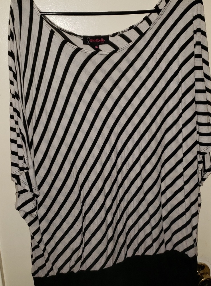 Diagonal striped dolman sleeve blouse